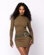 NEVER ENOUGH BELTED MINI DRESS