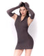 THERIBBED HOODIE MINI DRESS